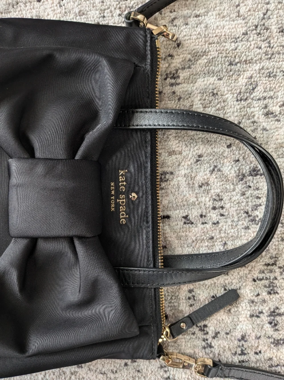 kate spade black nylon bag with bow detail - Picture 3 of 10